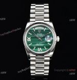 Swiss Rolex Daydate 36 Malachite Green Dial set Diamonds 904L Steel CS Factory 3255
